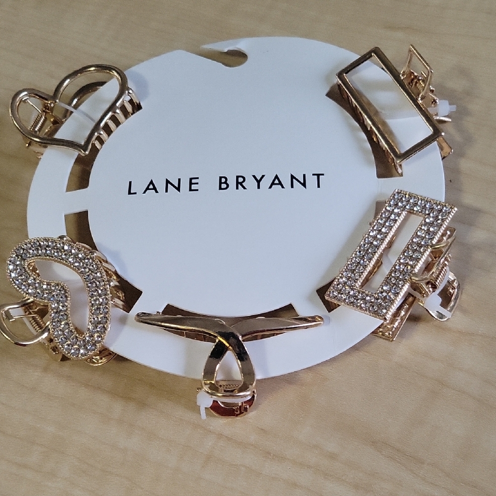 Lane Bryant Gold and  Rhinestones Hair Clip Collection
